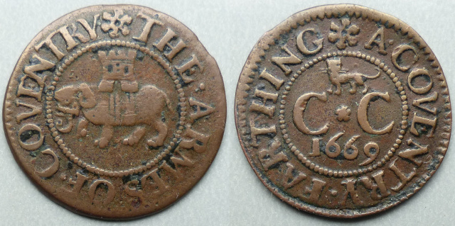 Coventry, city issue 1669 farthing N5302 Coventry, city issue 1669 farthing N5302